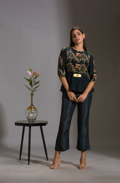 Night Shade Peplum Top And Pants